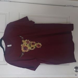 Graphic tee longhorn sunflower
